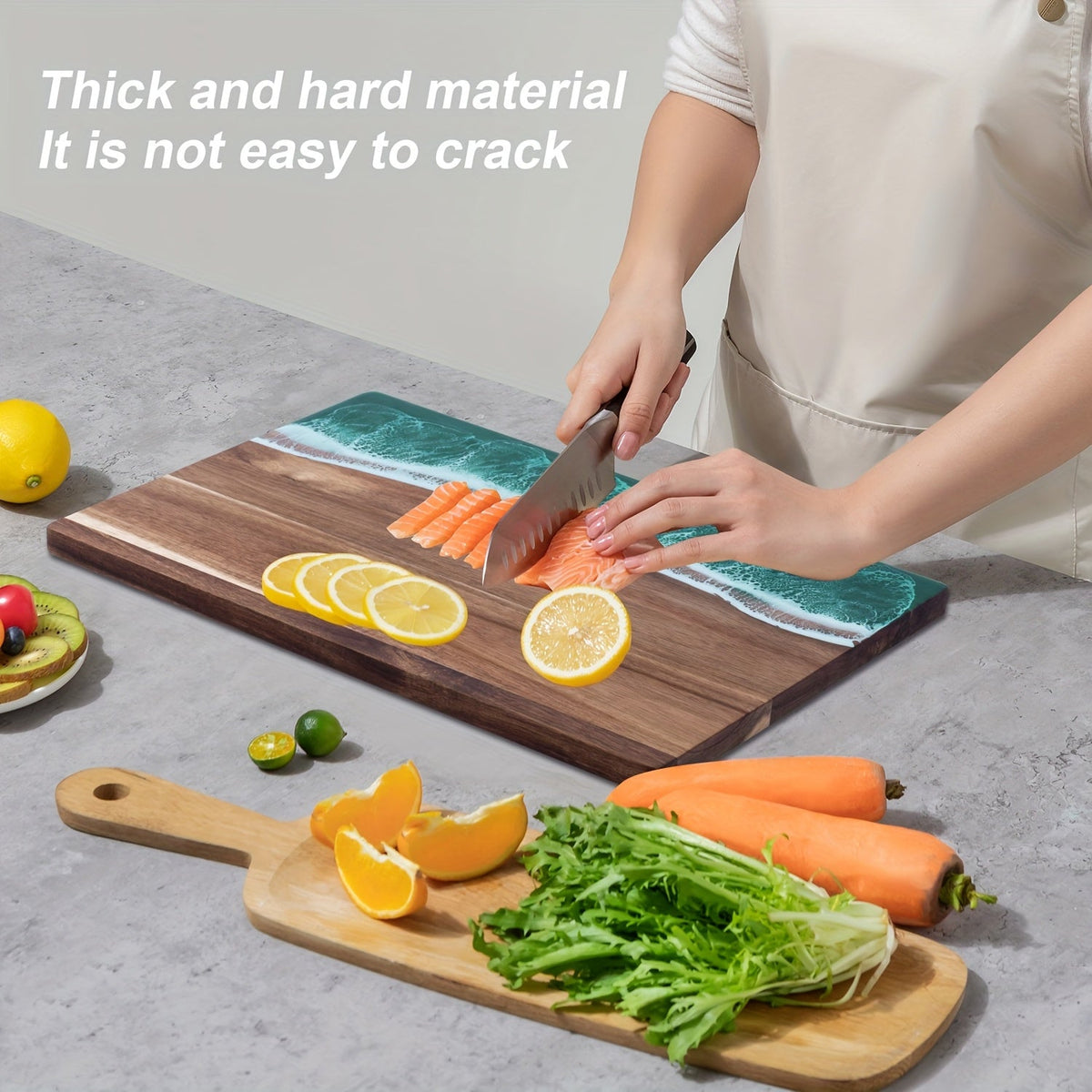 Ocean Wave Acacia Wood & Resin Serving Board