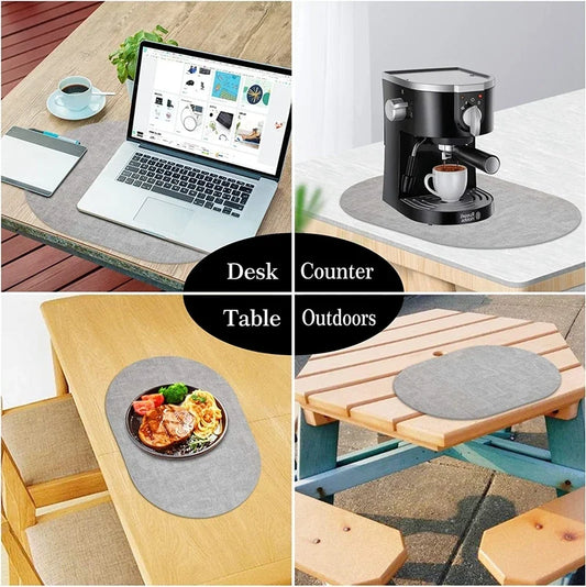 LinoMat | Oval Faux Leather Placemats | Heat Resistant & Non-Slip