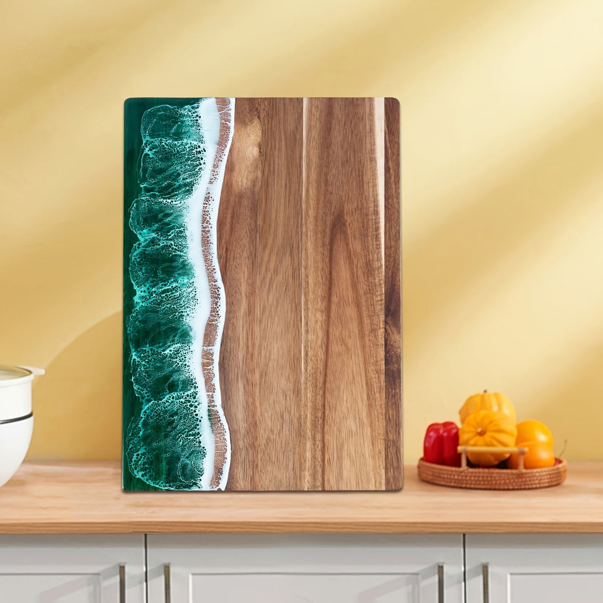 Ocean Wave Acacia Wood & Resin Serving Board