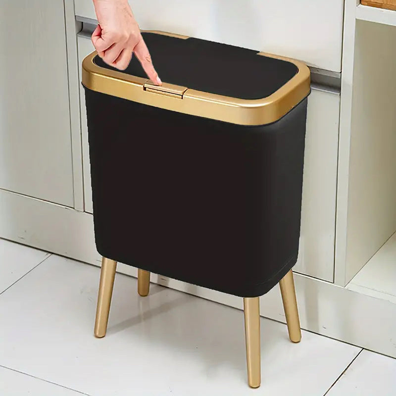 15L Trash Can with Flip-Top Lid & Raised Legs