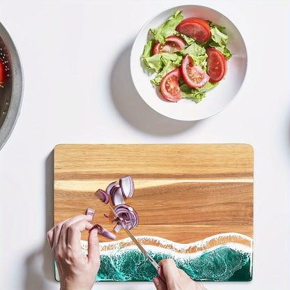 Ocean Wave Acacia Wood & Resin Serving Board