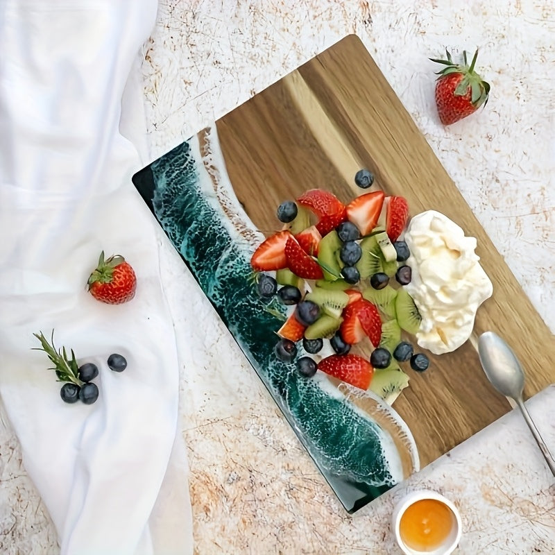 Ocean Wave Acacia Wood & Resin Serving Board