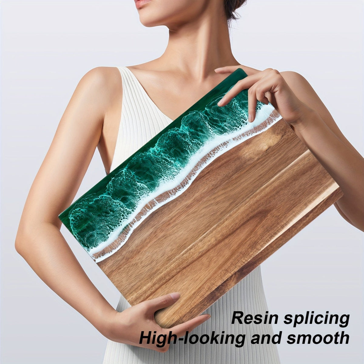Ocean Wave Acacia Wood & Resin Serving Board