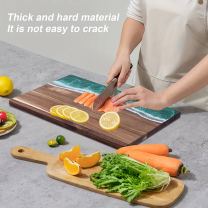 Ocean Wave Acacia Wood & Resin Serving Board