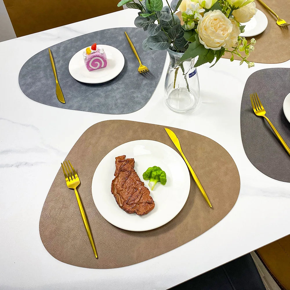 NordicDrop | Double-Sided Faux Leather Placemats | Non-Slip & Heat Resistant