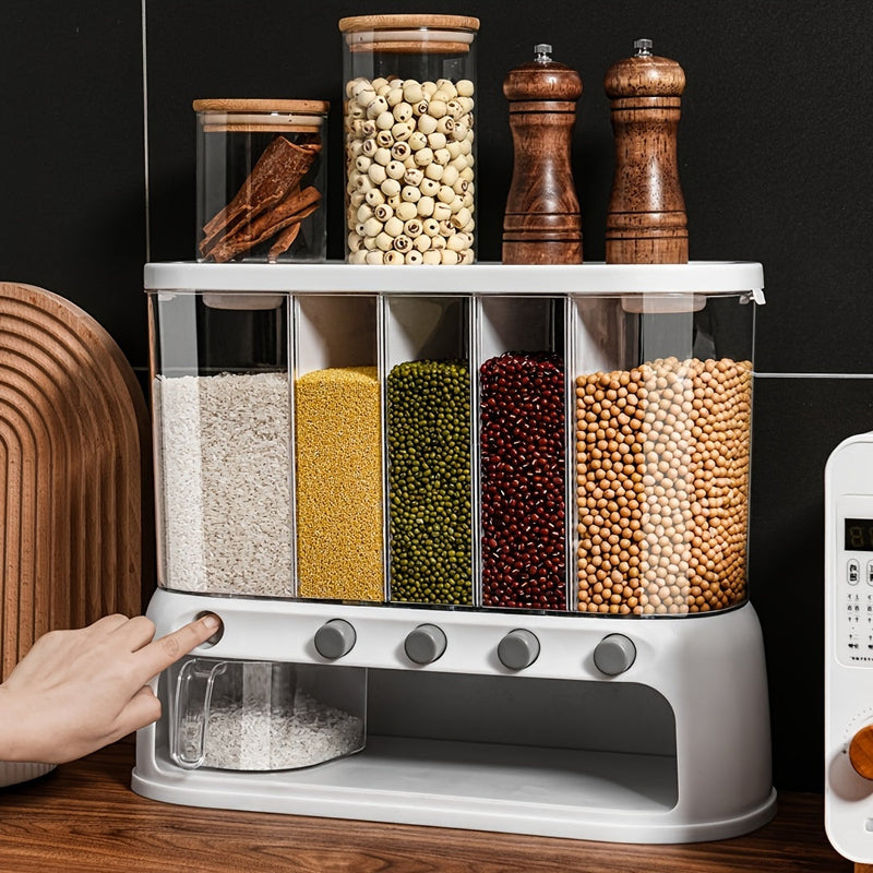5-Compartment Grain Storage Dispenser