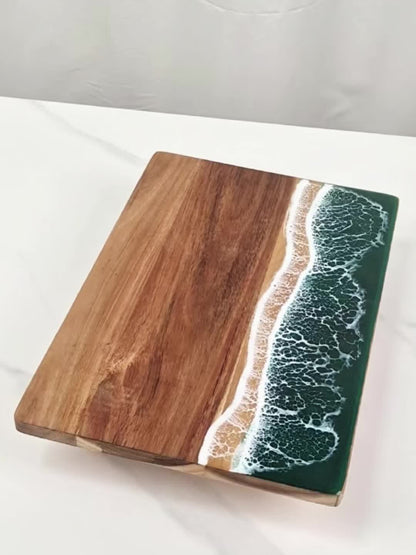 Ocean Wave Acacia Wood & Resin Serving Board