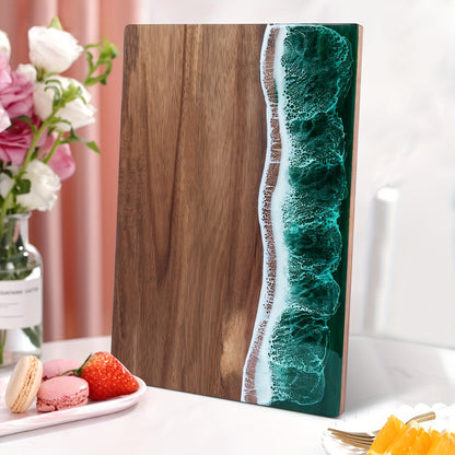Ocean Wave Acacia Wood & Resin Serving Board