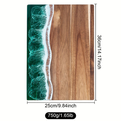 Ocean Wave Acacia Wood & Resin Serving Board